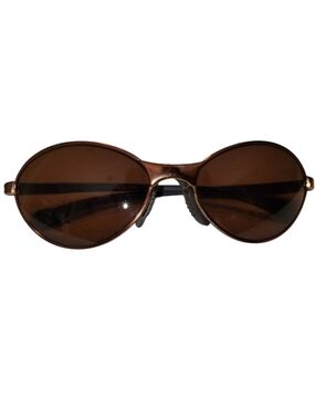 Y2K 90s Vintage Style Oval Copper Metal Sunglasses Brown Lenses Personal Optics